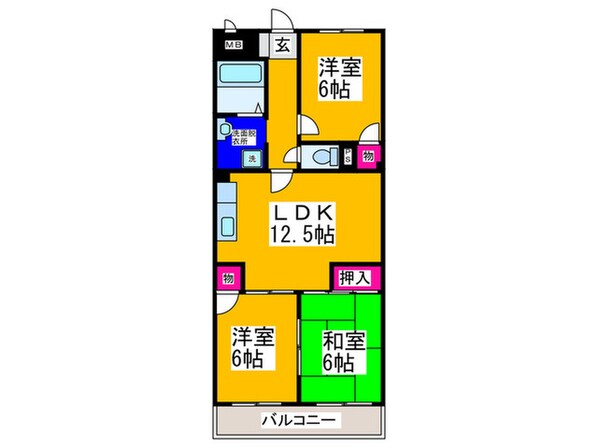 パラシオン旭ケ丘の物件間取画像